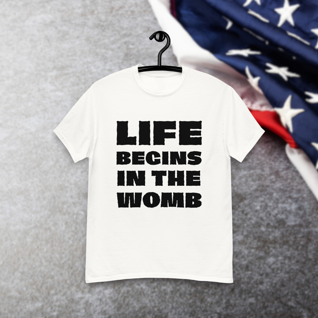 LIFE BEGINS IN THE WOMB - Tee (White)